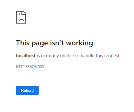 s currently unable to handle this request. http error 500