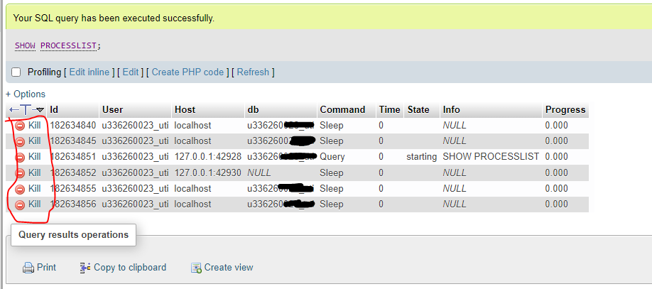 Connection failed SQLSTATE[HY000][1226] User ''database name' has exceeded the 'max_user_connections' resource (current value: 25)