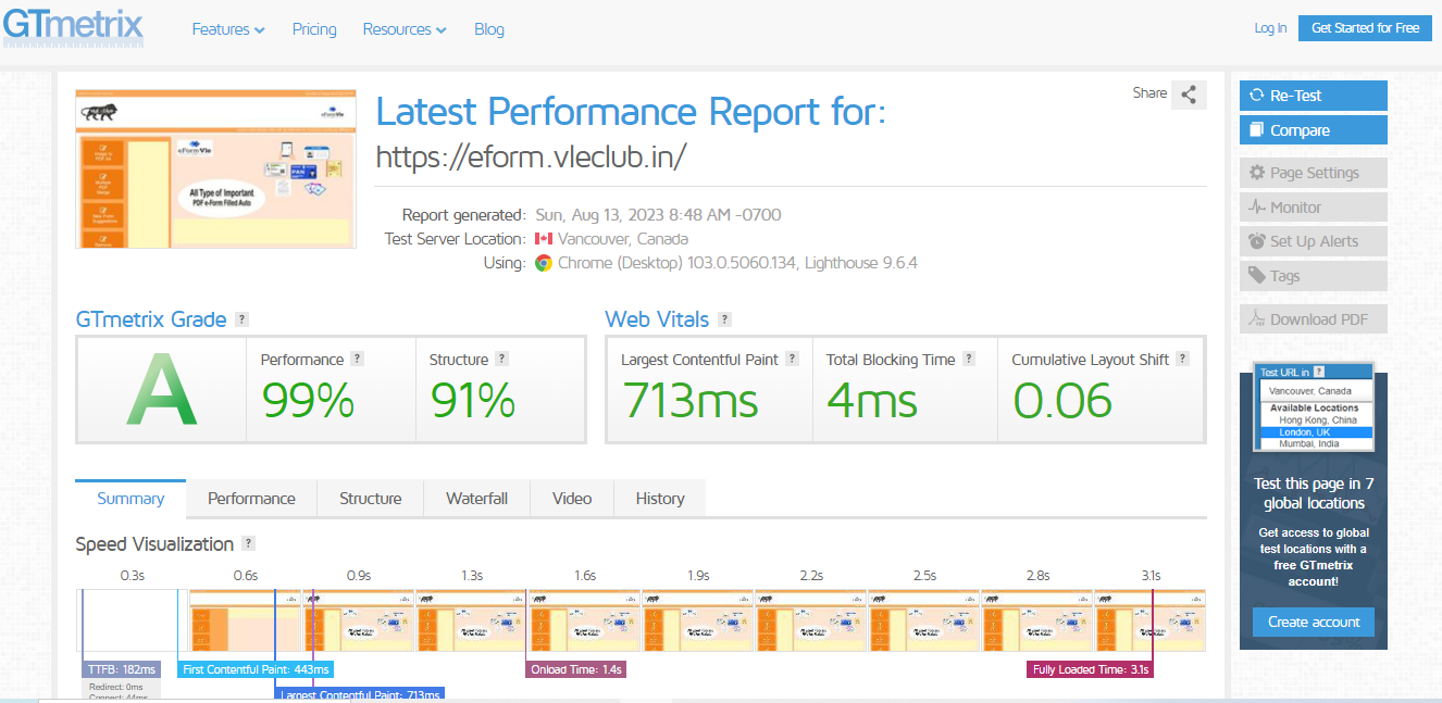 gtmetrix page speed increase