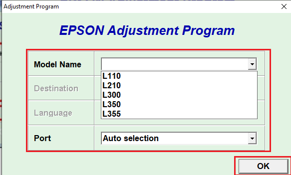 Epson L110 L210 L300 L350 L355