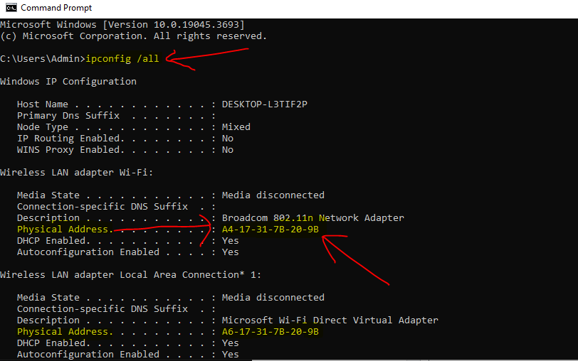 How to change MAC address in Windows 10