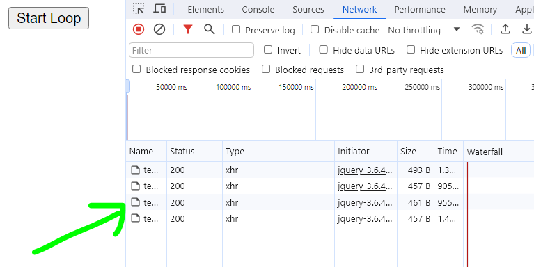 While loop with jQuery async AJAX calls