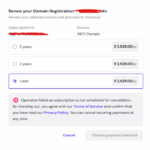 Operation failed as subscription is not scheduled for cancellation.  By checking out, you agree with our Terms of Service and confirm that you have read our Privacy Policy. You can cancel recurring payments at any time.